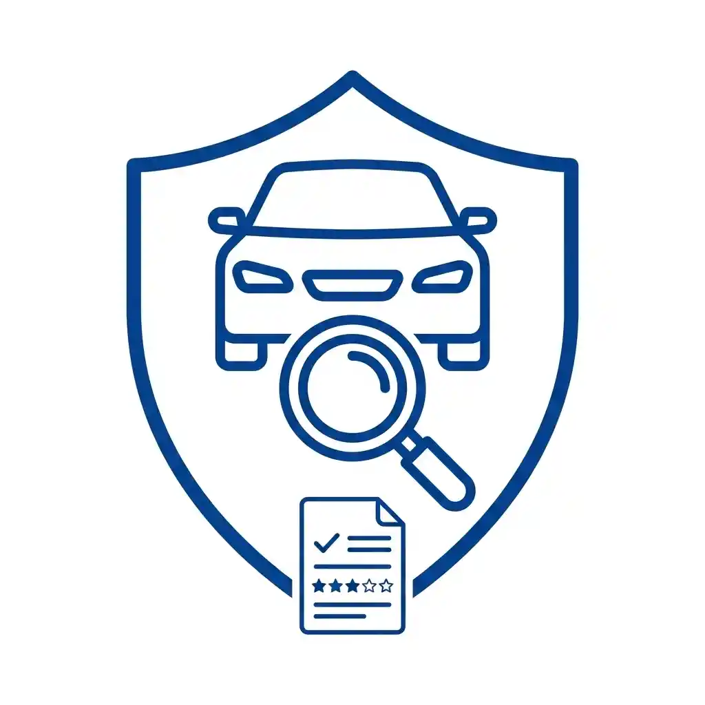 Dein KFZ Sachverständiger prüft einen Kaskoschaden am Auto mit Lupe und Gutachten